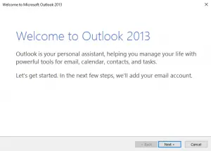 Welcome to Outlook 2013 dialog