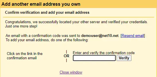 Gmail verification code